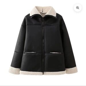 Women's Black Shearling Jacket